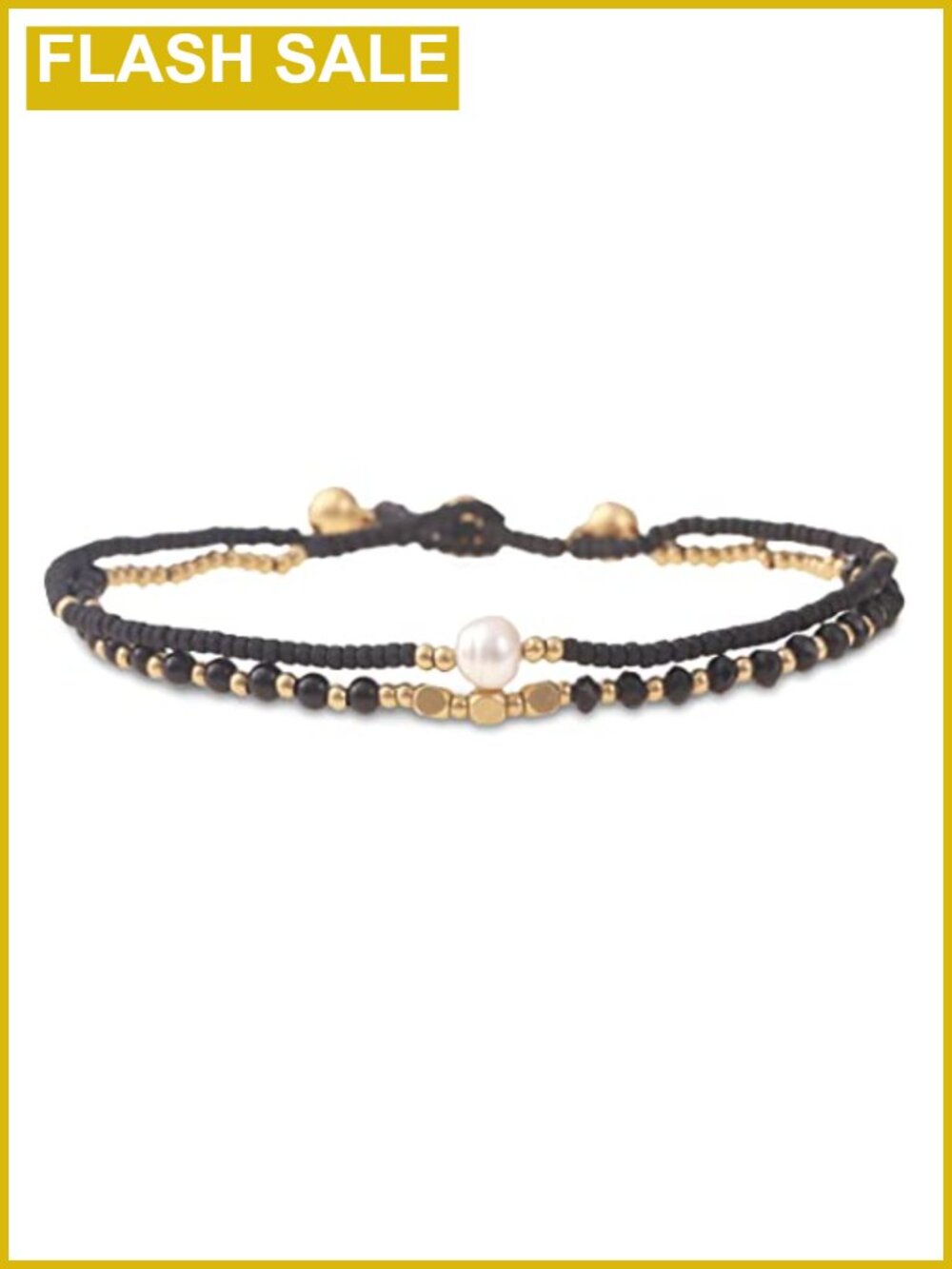 Handmade Boho Anklet Waxed Cotton Rope & Beads Adjustable Waterproof Summer